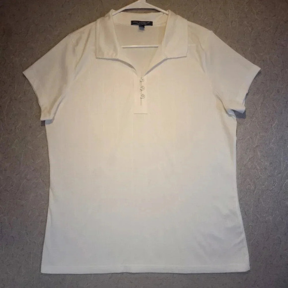 COAL HARBOR Tops - COAL HARBOR White Short Sleeve Women's Polo Shirt NWOT in  Size Large